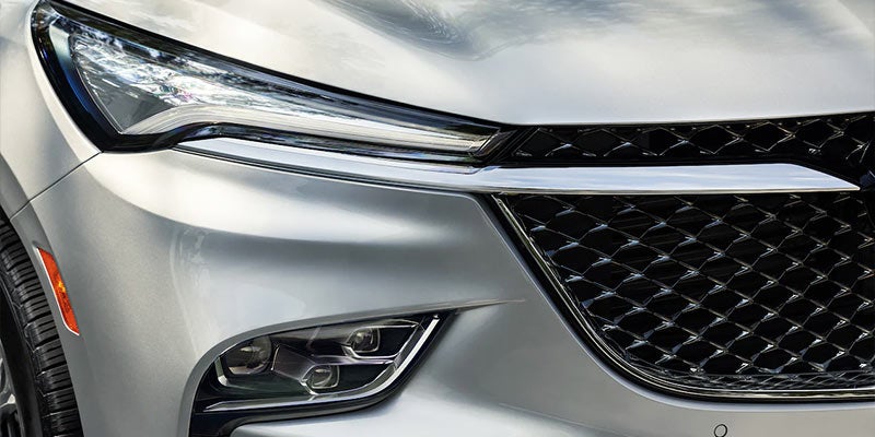 Close up shot of headlights of a Buick Enclave