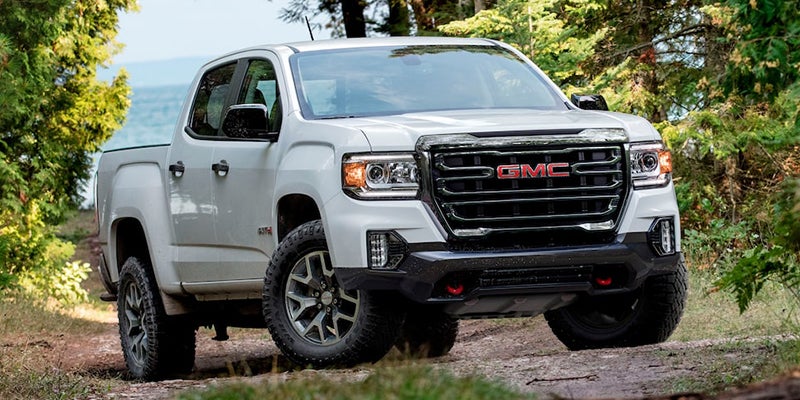 2022 GMC Canyon going up hill outside