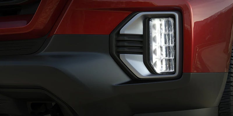 2022 GMC Canyon point of view on a headlight