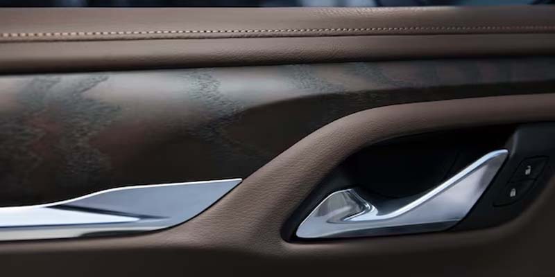 Close up of a 2023 GMC Yukon door