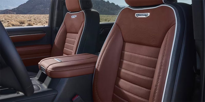 The interior seats of a 2024 GMC Sierra