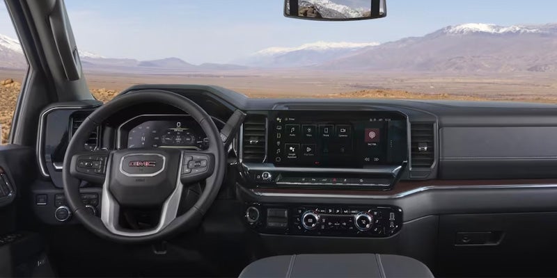 The interior design of a 2024 GMC Sierra